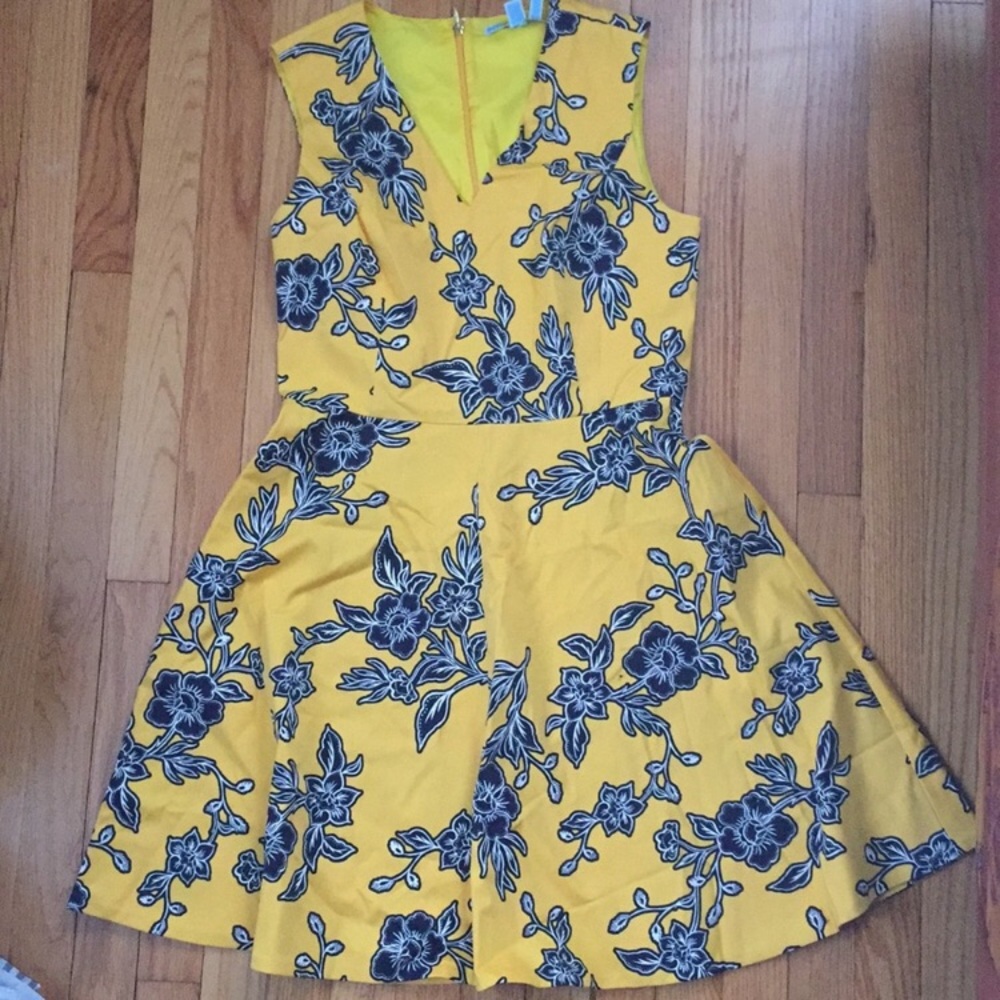 Draper James yellow floral love circle dress